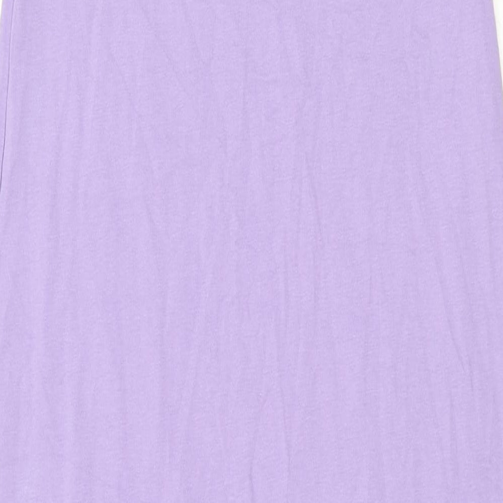 Zara Womens Purple 100% Cotton Sheath Size M Scoop Neck Pullover