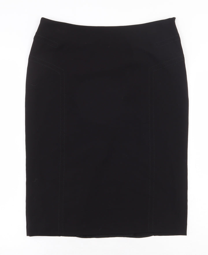 EWM Womens Black Polyester Straight & Pencil Skirt Size 12 Zip