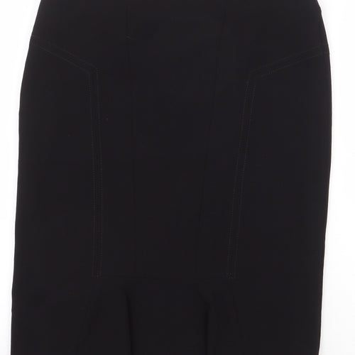 EWM Womens Black Polyester Straight & Pencil Skirt Size 12 Zip