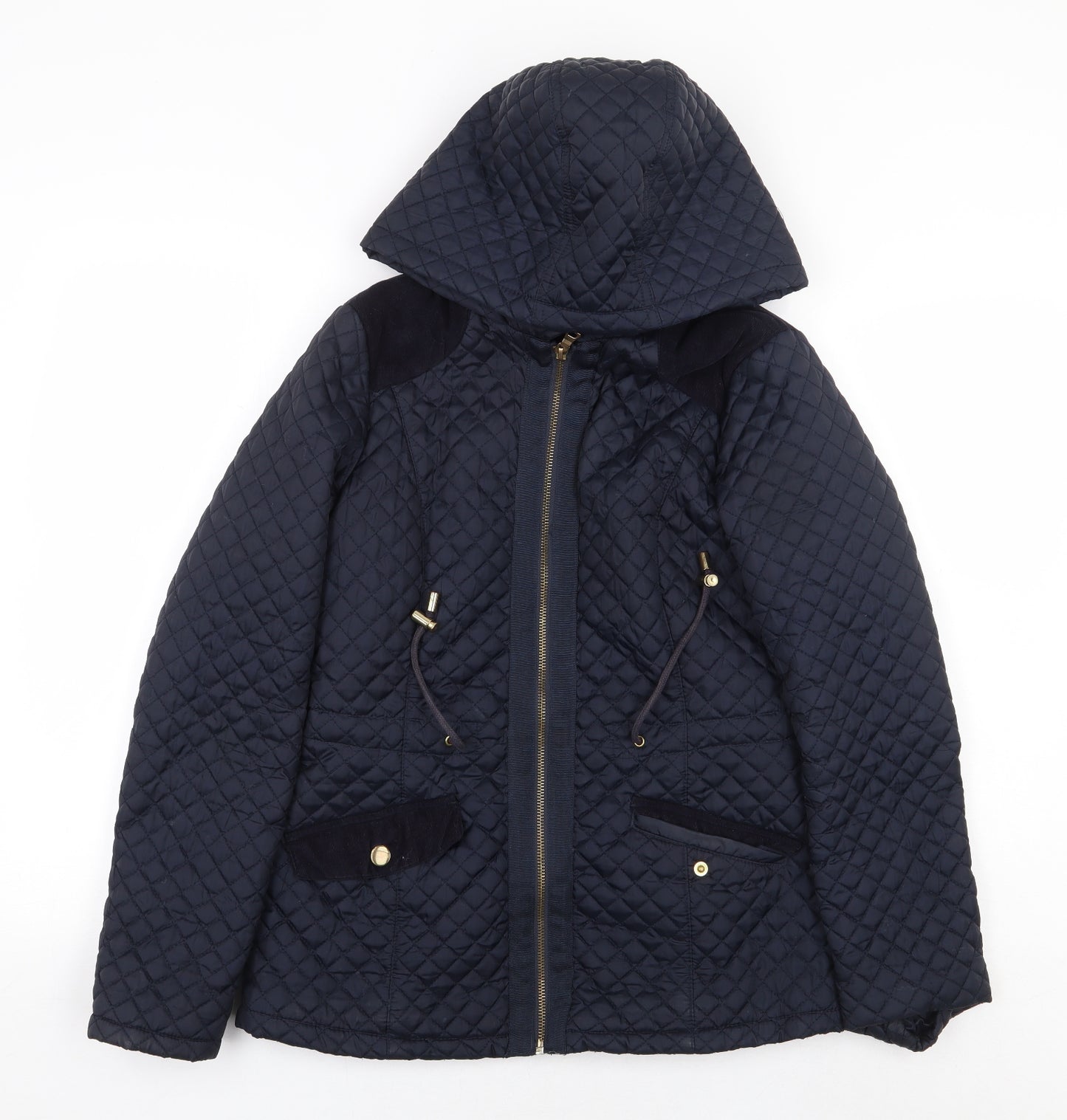 F&F Womens Blue Rain Coat Coat Size 8 Zip - Shoulder Pad Detail