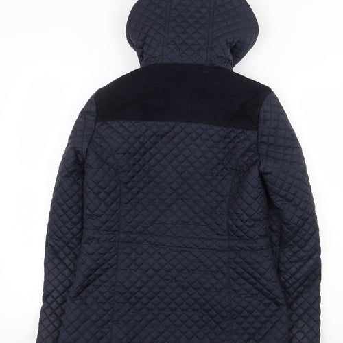 F&F Womens Blue Rain Coat Coat Size 8 Zip - Shoulder Pad Detail