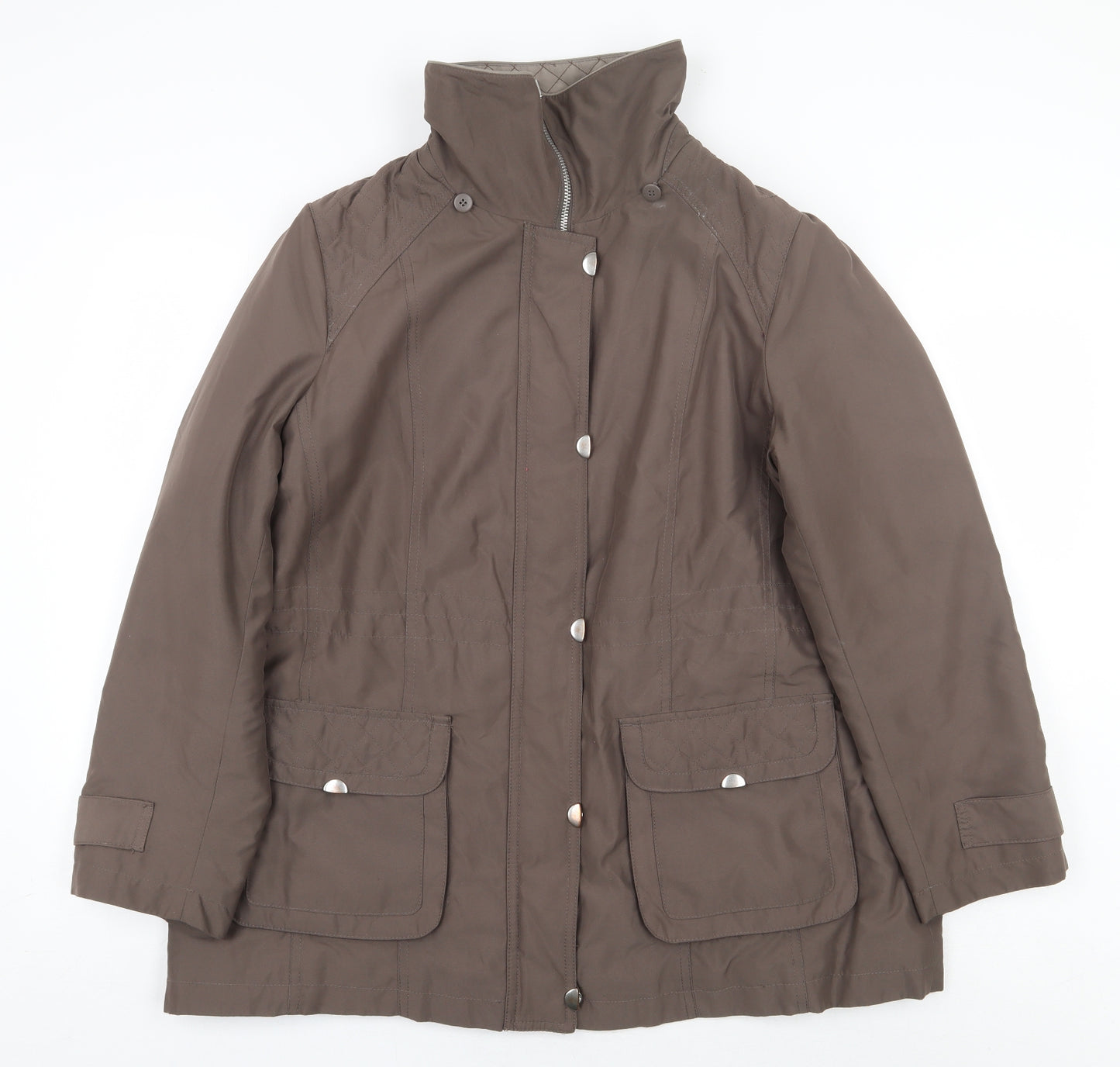 Bonmarché Womens Brown Rain Coat Coat Size M Zip