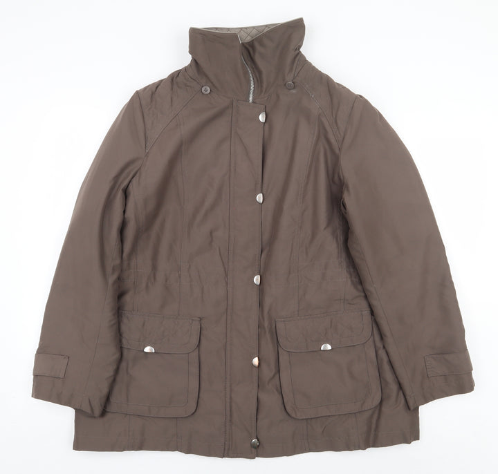 Bonmarché Womens Brown Rain Coat Coat Size M Zip