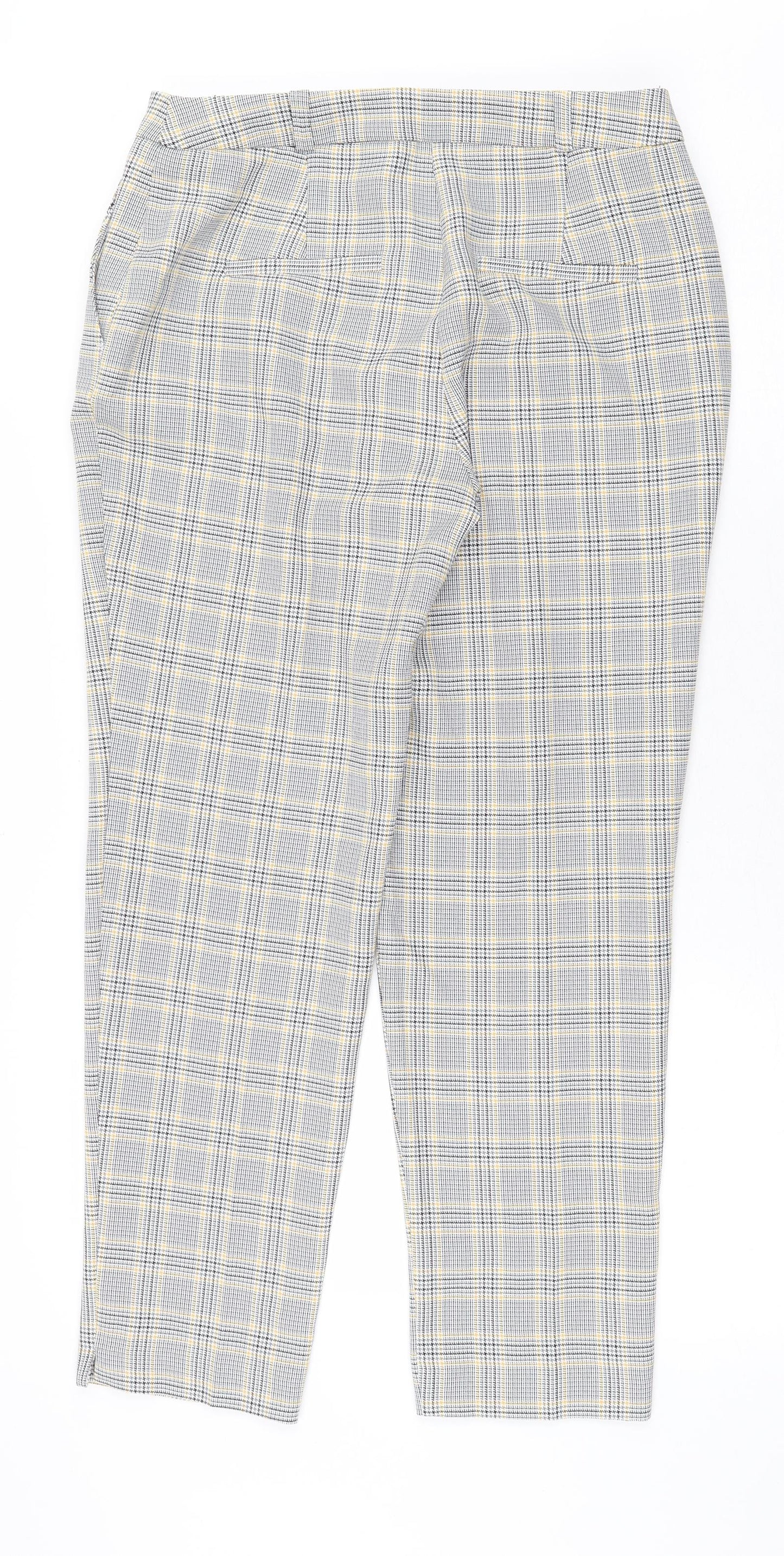 Dorothy Perkins Womens Grey Plaid Polyester Trousers Size 8 L24 in Regular Zip