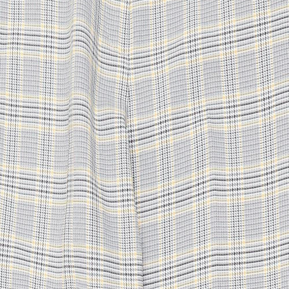 Dorothy Perkins Womens Grey Plaid Polyester Trousers Size 8 L24 in Regular Zip