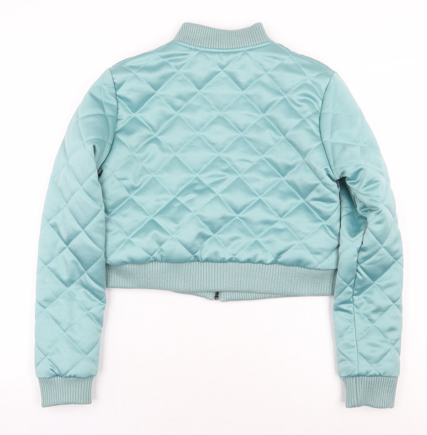 Glamorous Womens Blue Bomber Jacket Jacket Size S Zip