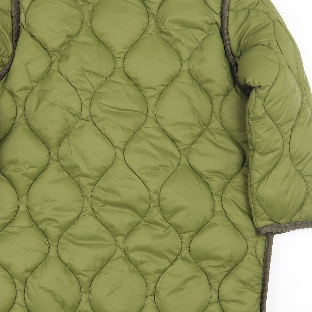 Zara Boys Green Puffer Jacket Coat Size 8-9 Years Zip