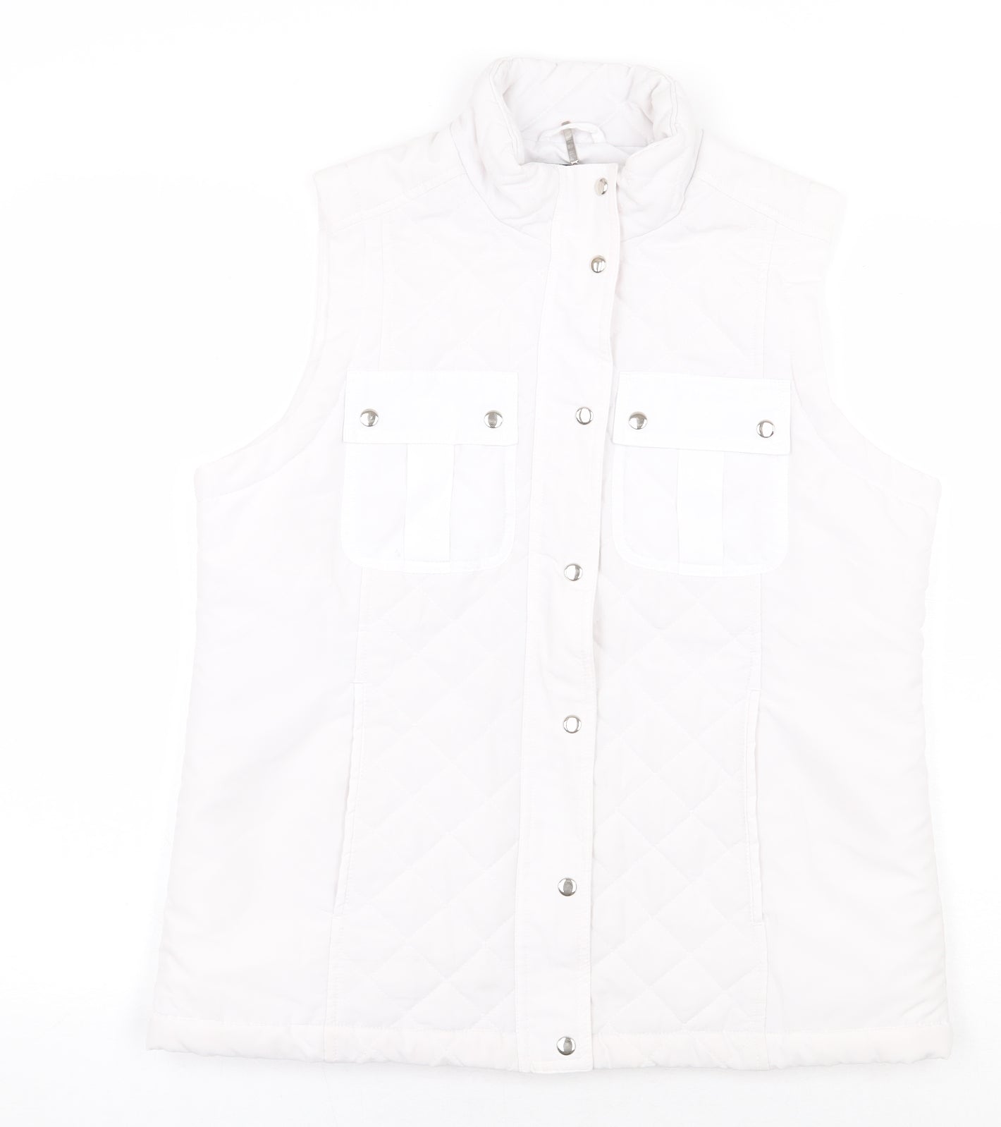 DASH Womens White Gilet Coat Size 12 Zip