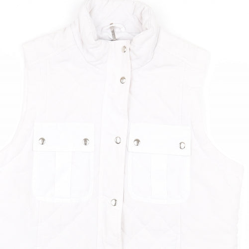 DASH Womens White Gilet Coat Size 12 Zip