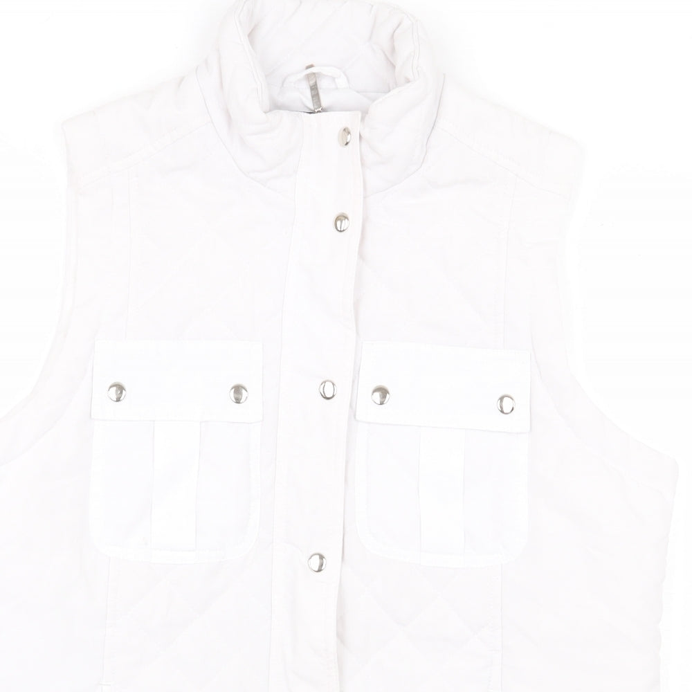 DASH Womens White Gilet Coat Size 12 Zip