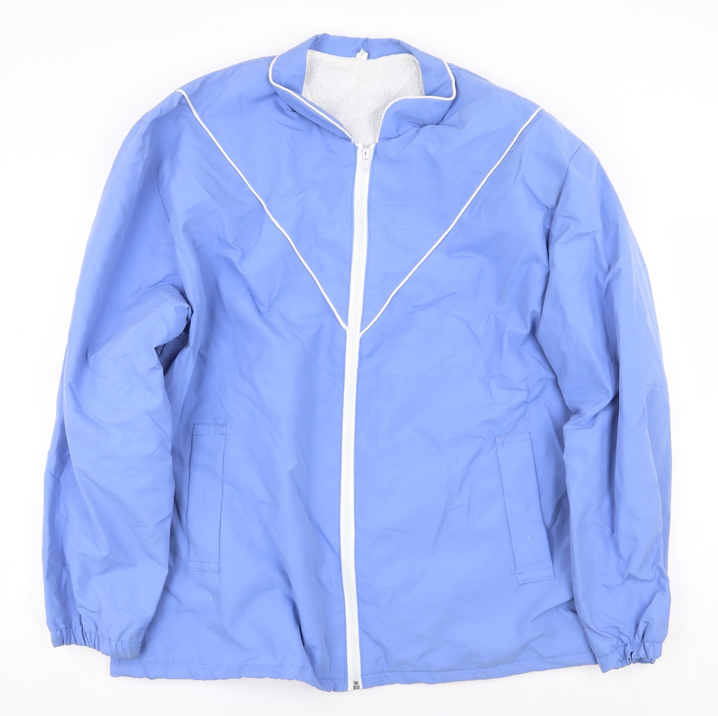 Preworn Mens Blue Rain Coat Coat Size XL Zip