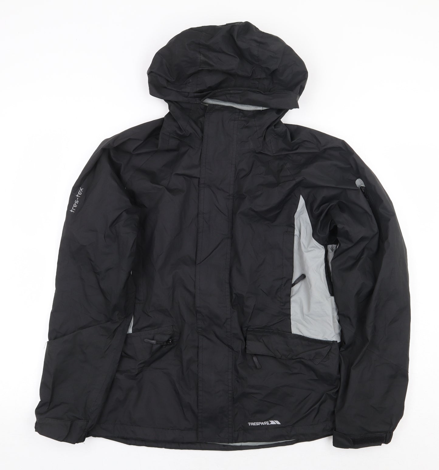 Trespass Boys Black Rain Coat Coat Size 13-14 Years Zip