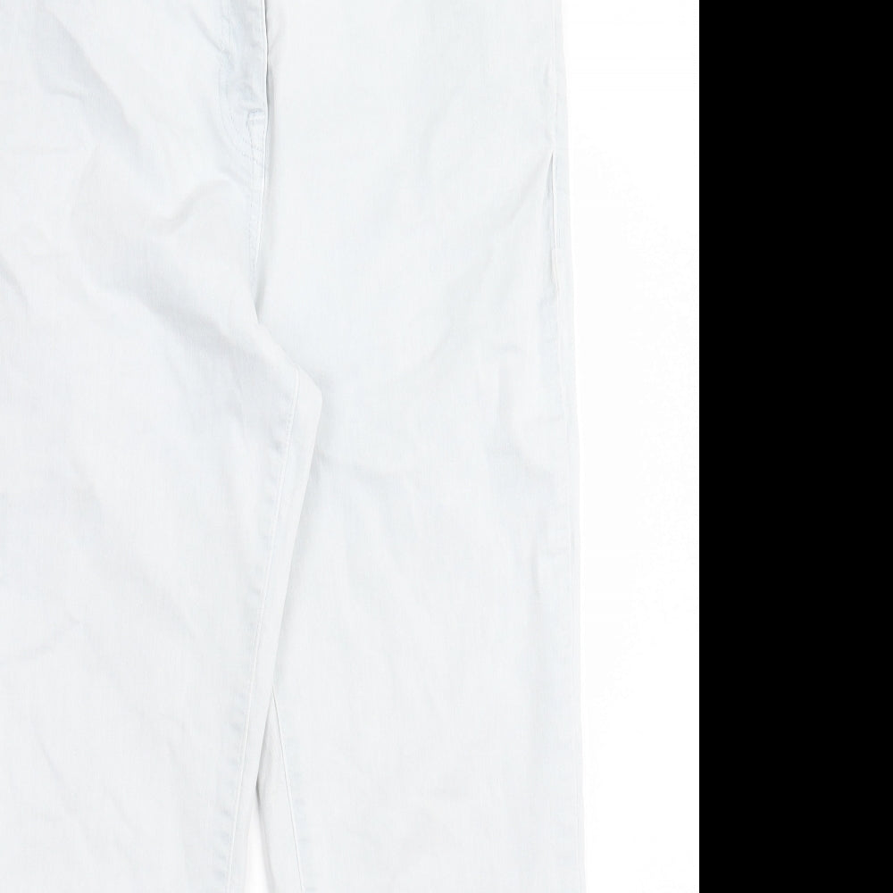 NEXT Womens Blue Cotton Cropped Jeans Size 14 L25 in Regular Button