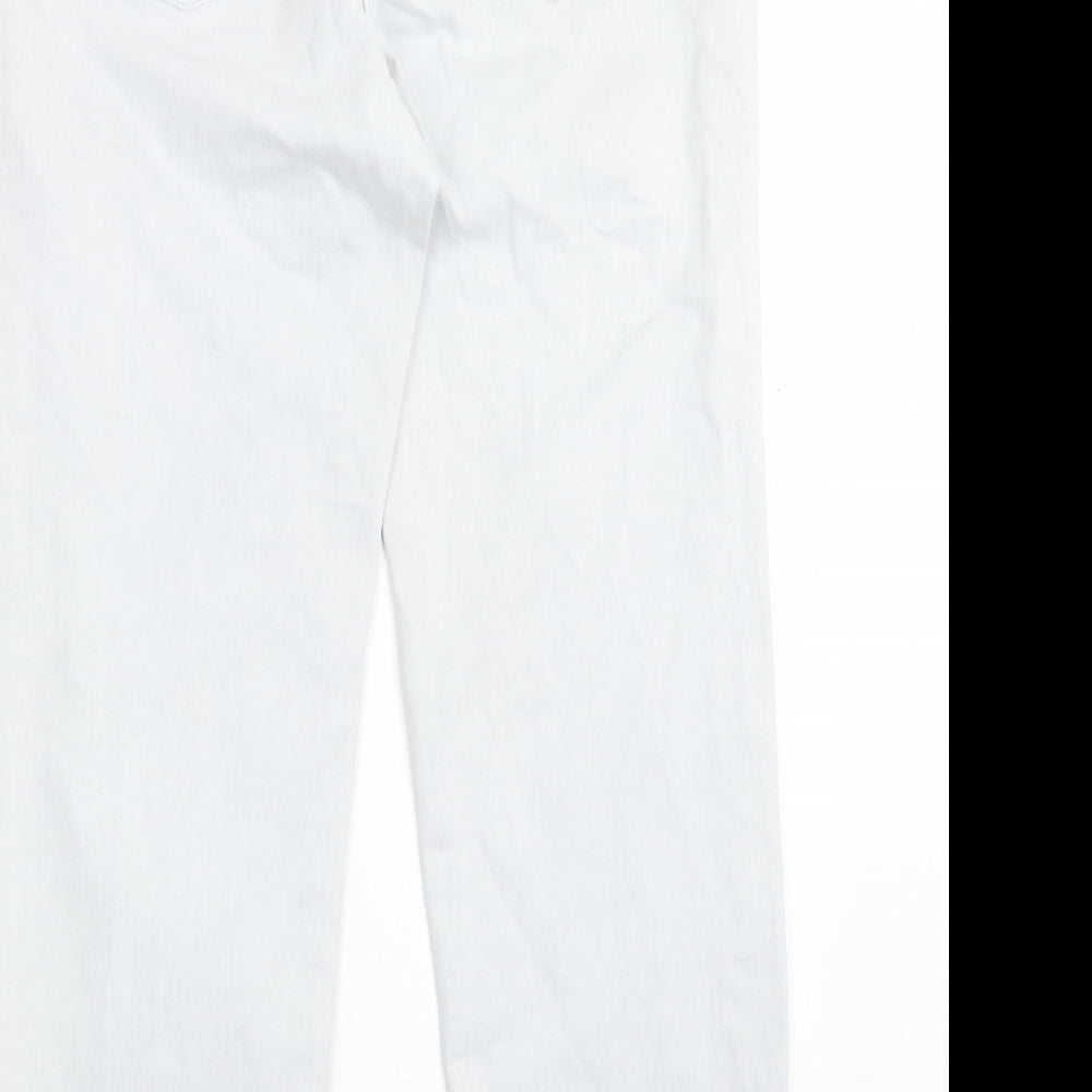 NEXT Womens Blue Cotton Cropped Jeans Size 14 L25 in Regular Button