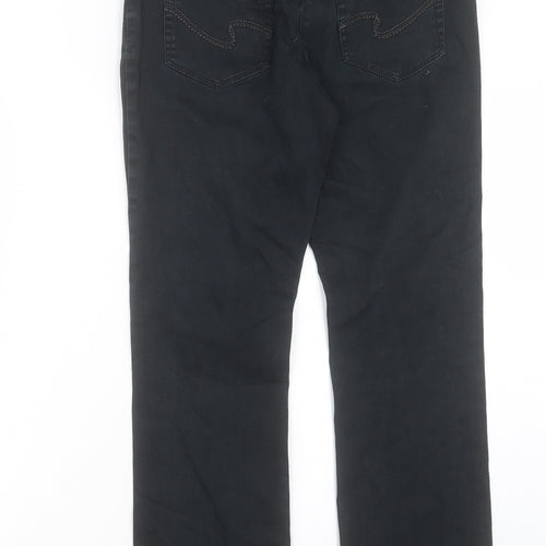 George Womens Black Cotton Straight Jeans Size 12 L28 in Regular Button