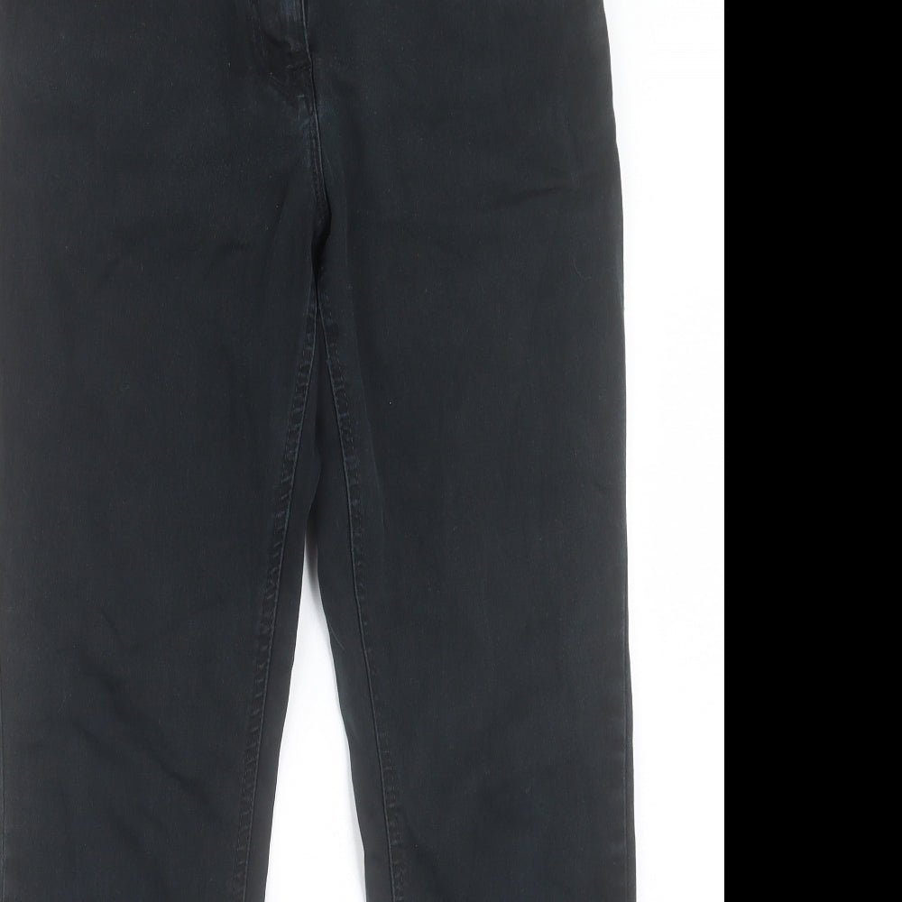 George Womens Black Cotton Straight Jeans Size 12 L28 in Regular Button