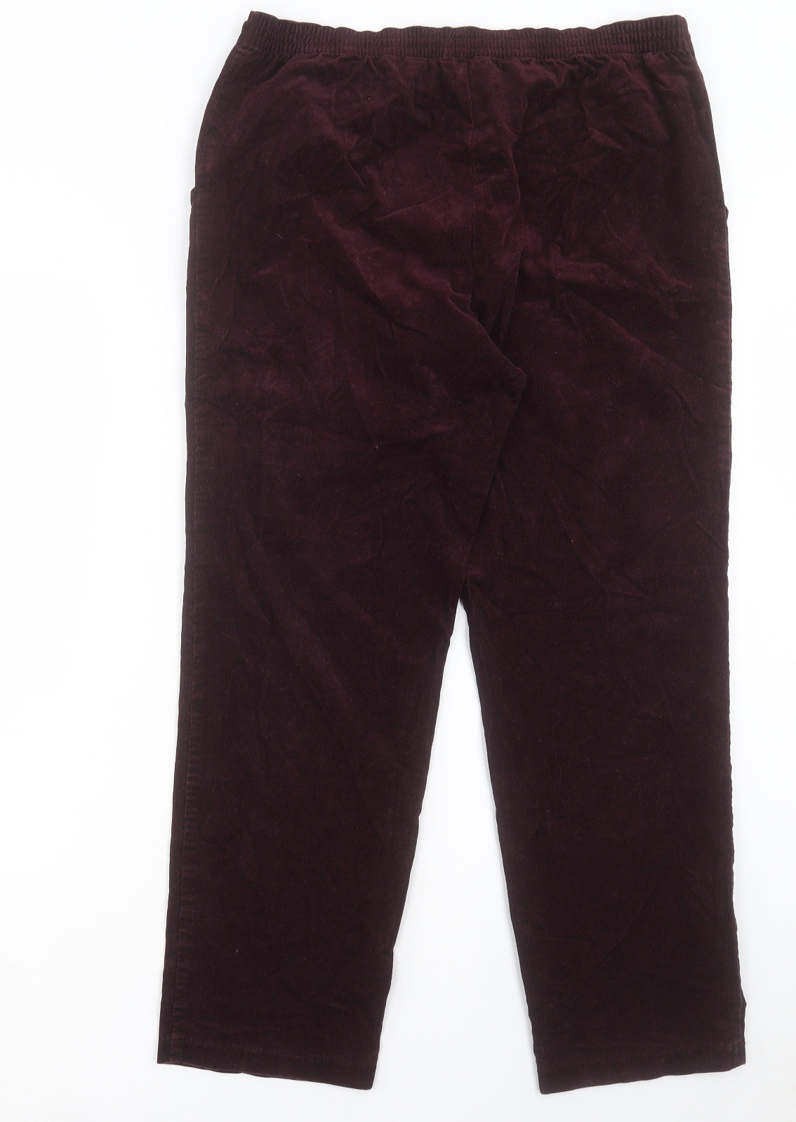 Marks and Spencer Womens Purple Cotton Trousers Size 14 L28 in Regular
