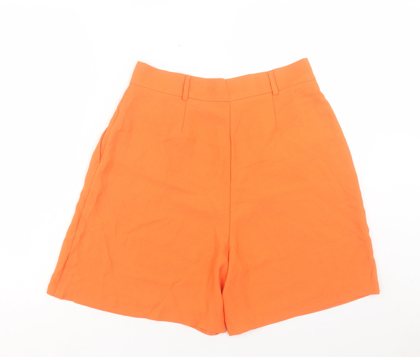 F&F Womens Orange Polyester Bermuda Shorts Size 12 L7 in Regular Button