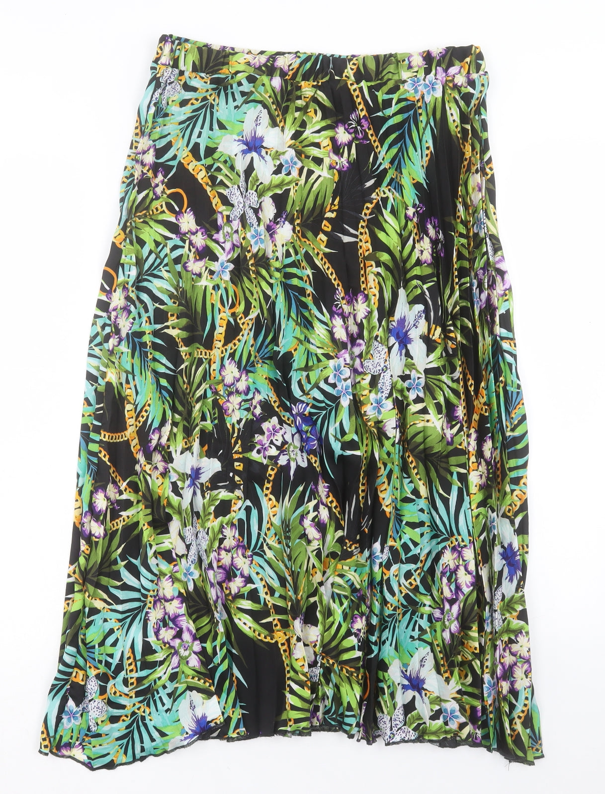 Primark Womens Multicoloured Floral Polyester A-Line Skirt Size 12