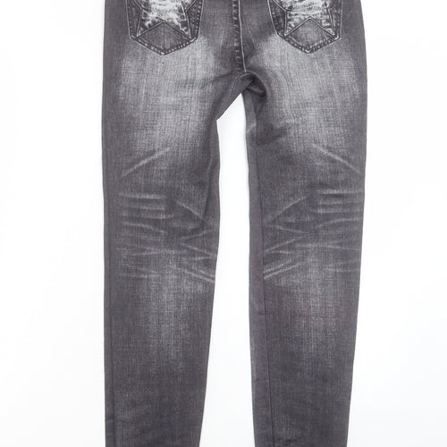 Preworn Womens Grey Cotton Capri Trousers Size 30 L28 in Regular