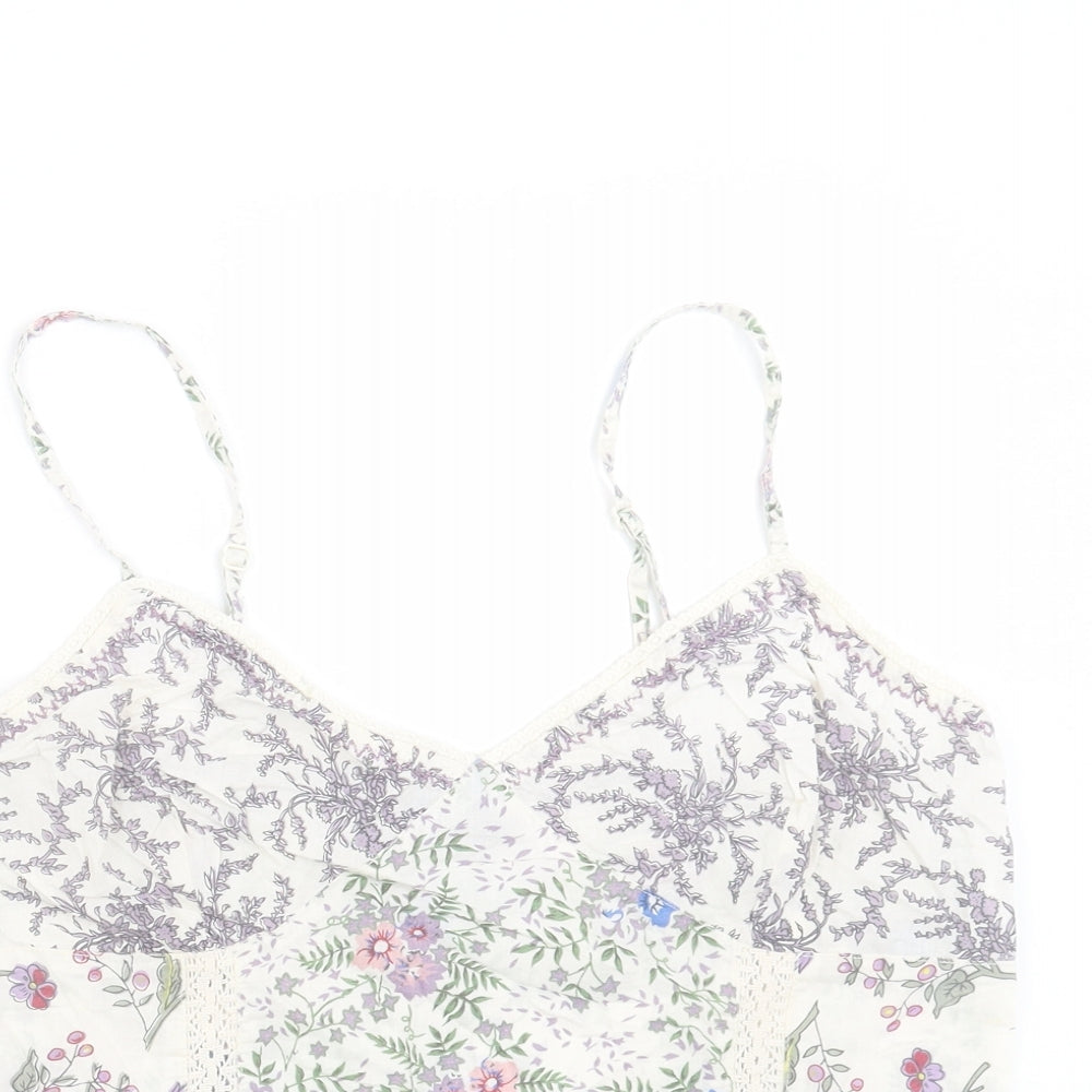 Principles Womens Multicoloured Floral Cotton Camisole Tank Size 12 V-Neck
