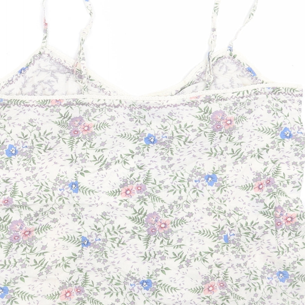 Principles Womens Multicoloured Floral Cotton Camisole Tank Size 12 V-Neck