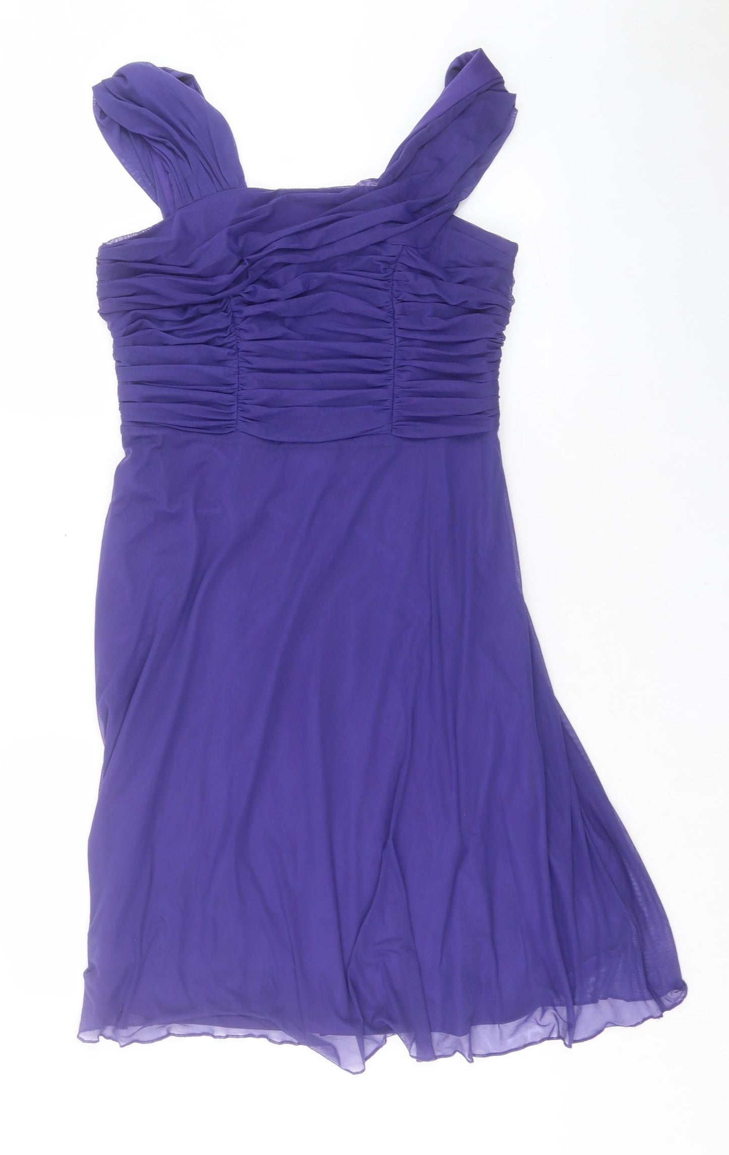 NEXT Womens Purple Nylon A-Line Size 12 Square Neck Zip