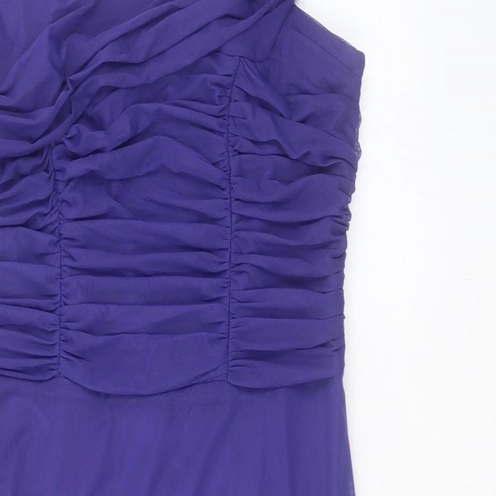 NEXT Womens Purple Nylon A-Line Size 12 Square Neck Zip
