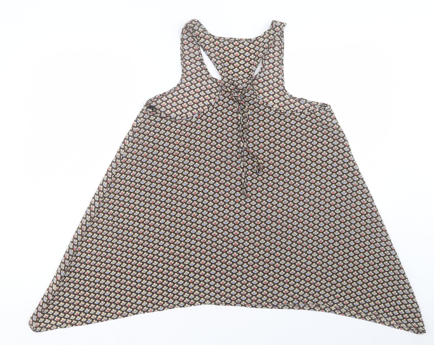 Preworn Womens Multicoloured Geometric Polyester Basic Tank Size 8 Scoop Neck