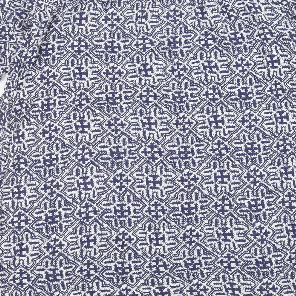 F&F Womens Blue Geometric Viscose A-Line Size 14 Boat Neck Pullover