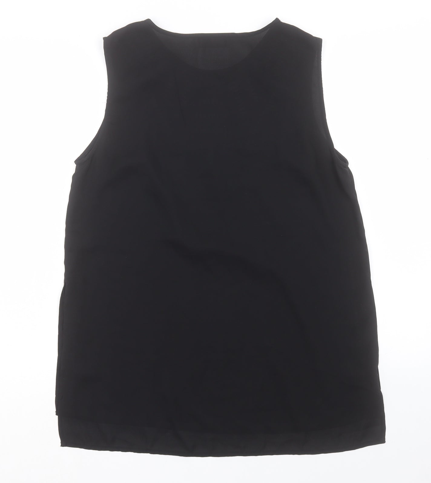 Label Lab Womens Black Polyester Basic Tank Size 12 Boat Neck