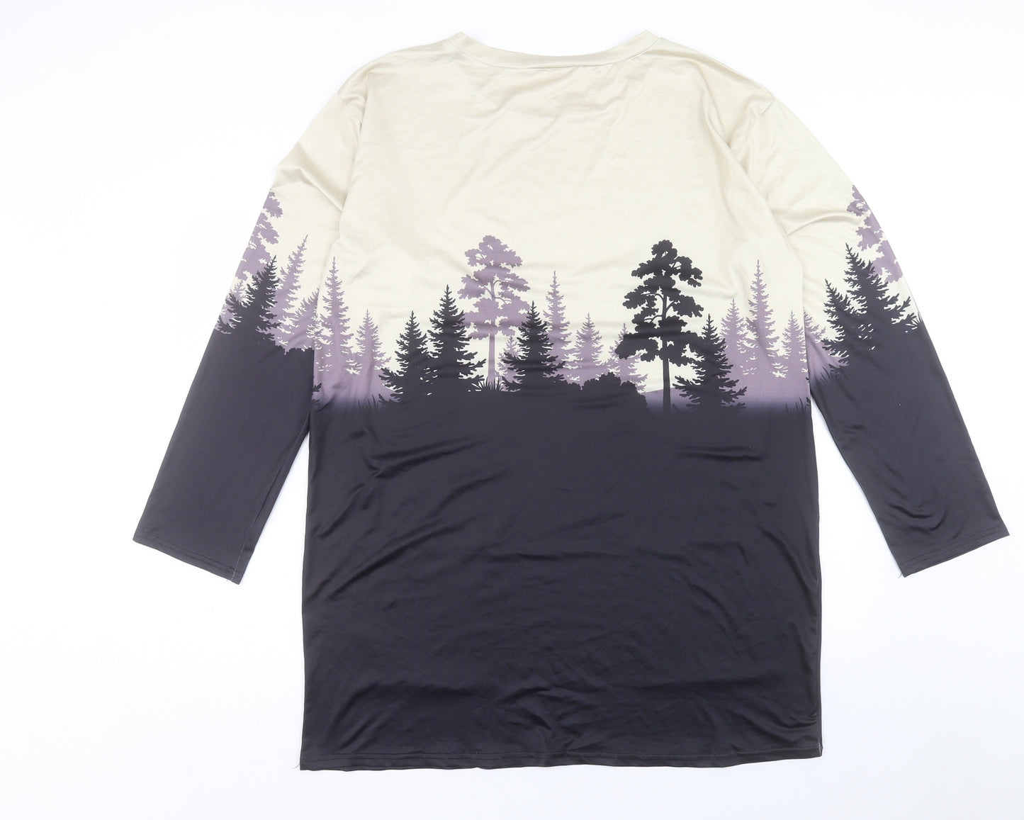 Preworn Womens Multicoloured Geometric Polyester A-Line Size XL Crew Neck Pullover