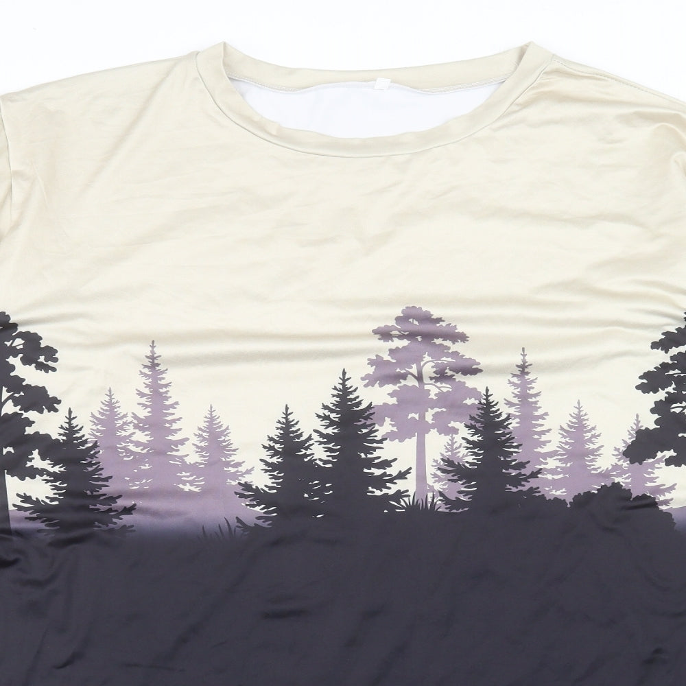 Preworn Womens Multicoloured Geometric Polyester A-Line Size XL Crew Neck Pullover