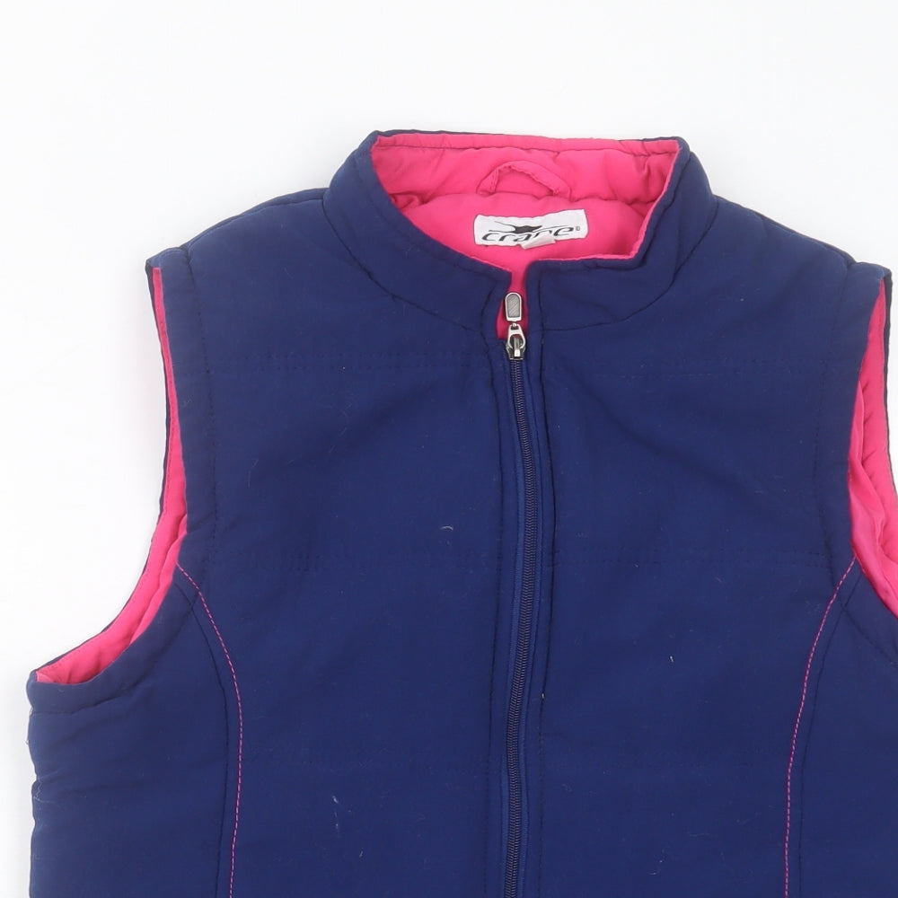 Crane Womens Blue Gilet Jacket Size L Zip