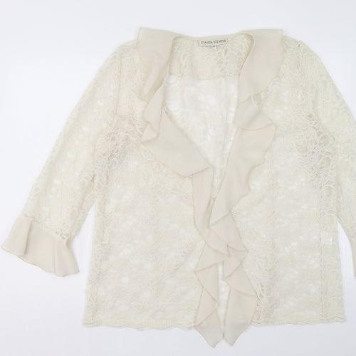 Claudia Stevens Womens Ivory Jacket Size 22 Button