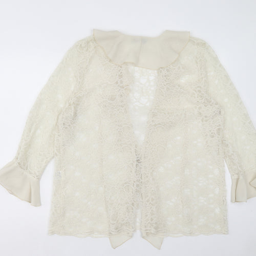 Claudia Stevens Womens Ivory Jacket Size 22 Button