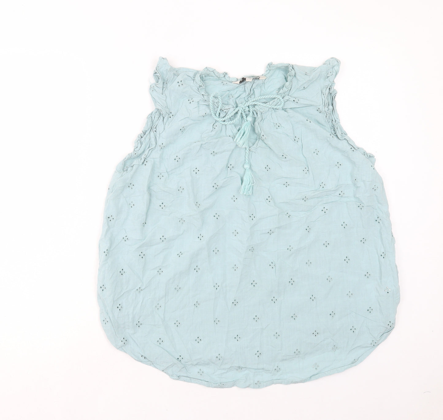 F&F Womens Blue Viscose Basic T-Shirt Size 18 Boat Neck