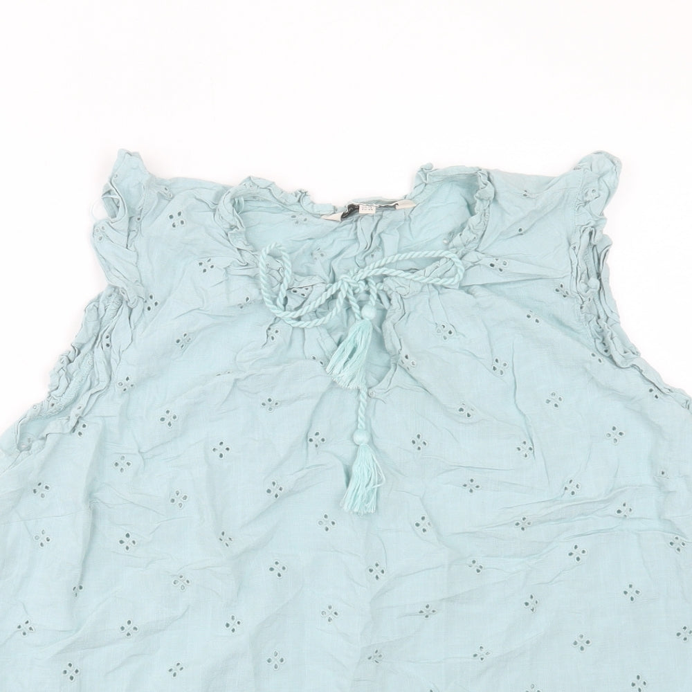 F&F Womens Blue Viscose Basic T-Shirt Size 18 Boat Neck