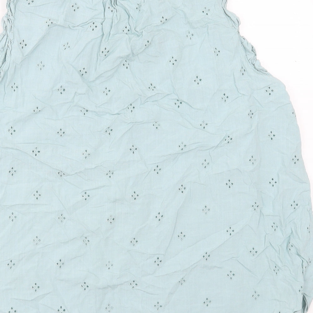 F&F Womens Blue Viscose Basic T-Shirt Size 18 Boat Neck