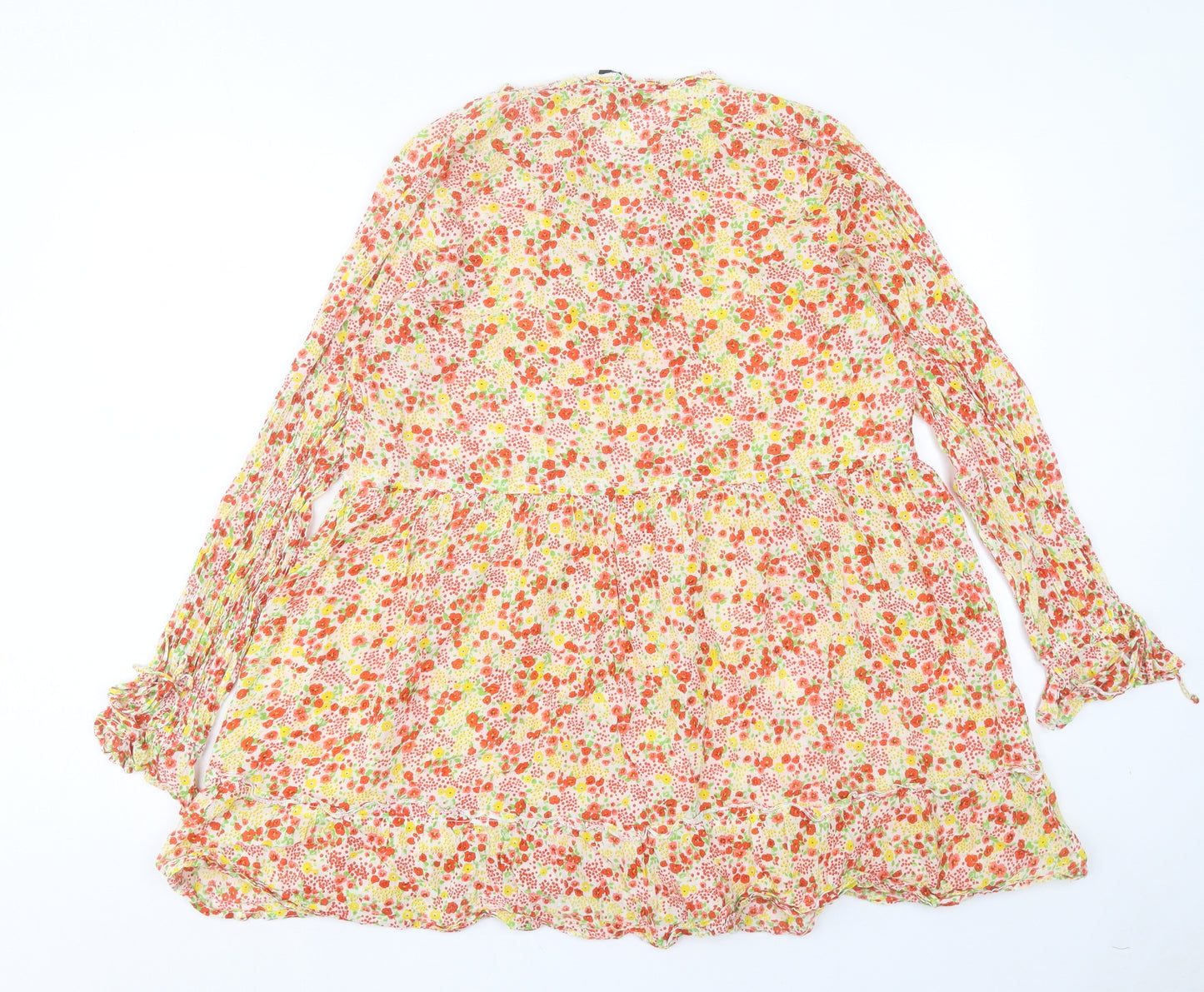 Wednesdays Girl Womens Gold Cotton A-Line Size XL Crew Neck Tie