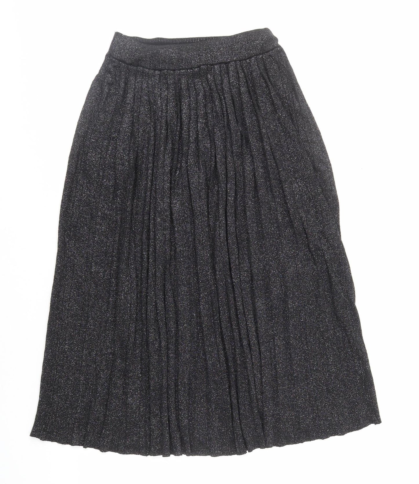 FRNCH Womens Black Viscose Pleated Skirt Size M