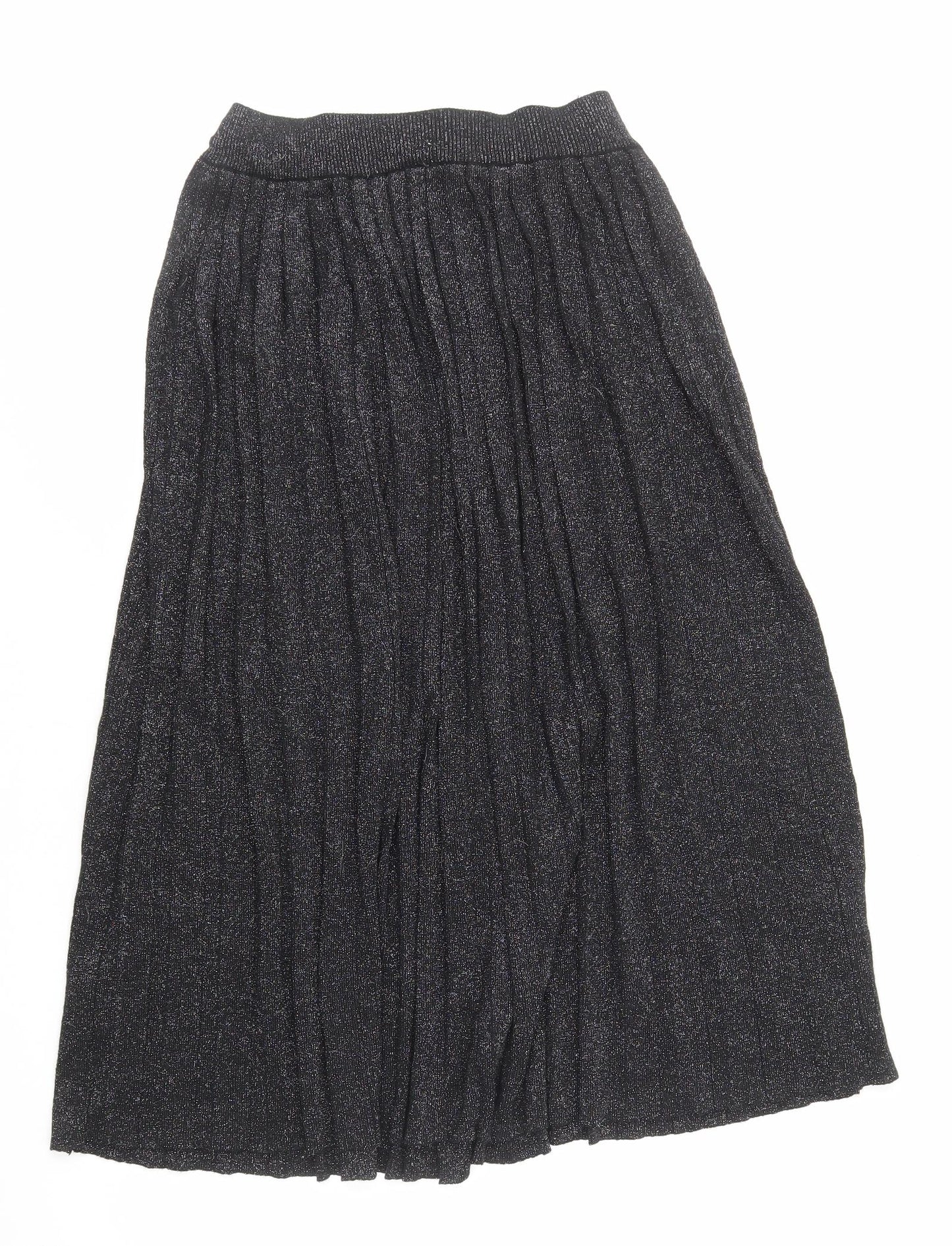 FRNCH Womens Black Viscose Pleated Skirt Size M