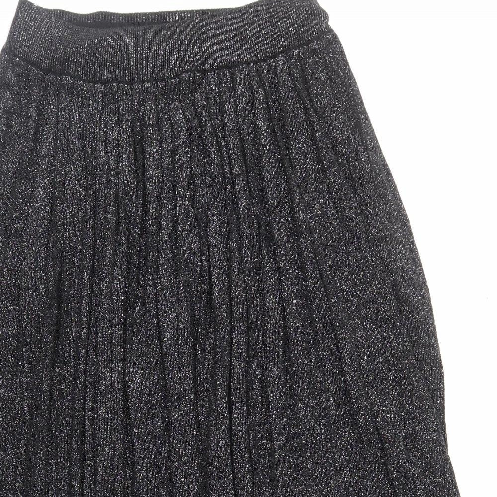 FRNCH Womens Black Viscose Pleated Skirt Size M
