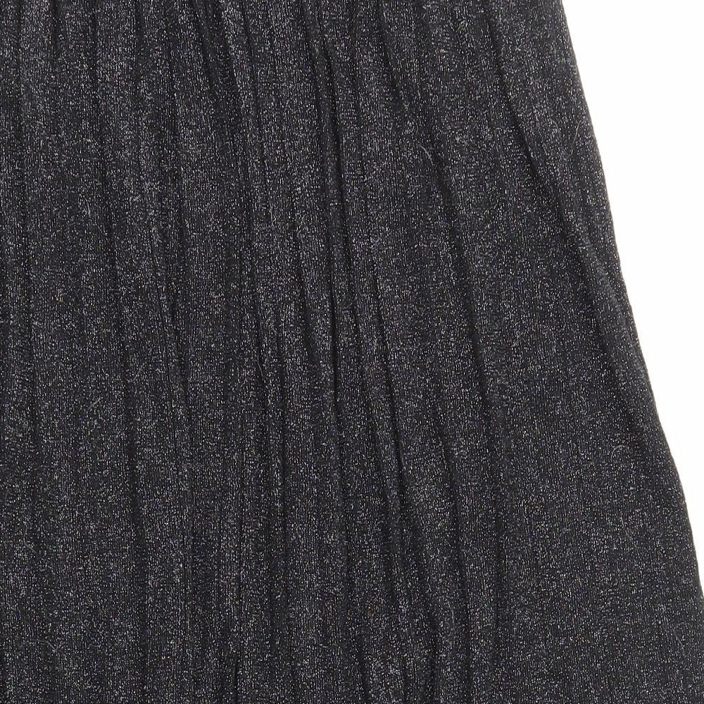 FRNCH Womens Black Viscose Pleated Skirt Size M