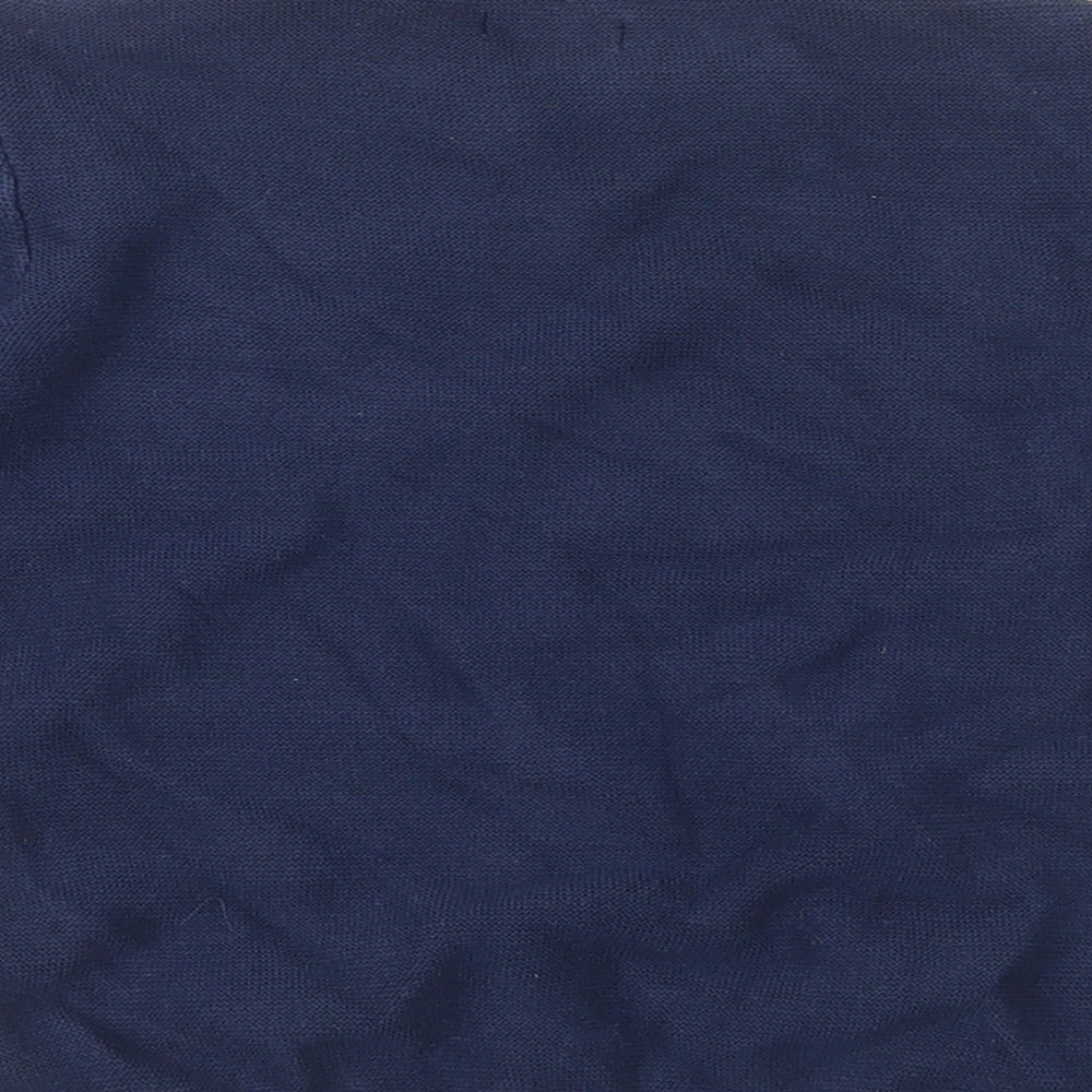 NEXT Boys Blue Round Neck Geometric 100% Cotton Pullover Jumper Size 5-6 Years Pullover - Boat Embroidery