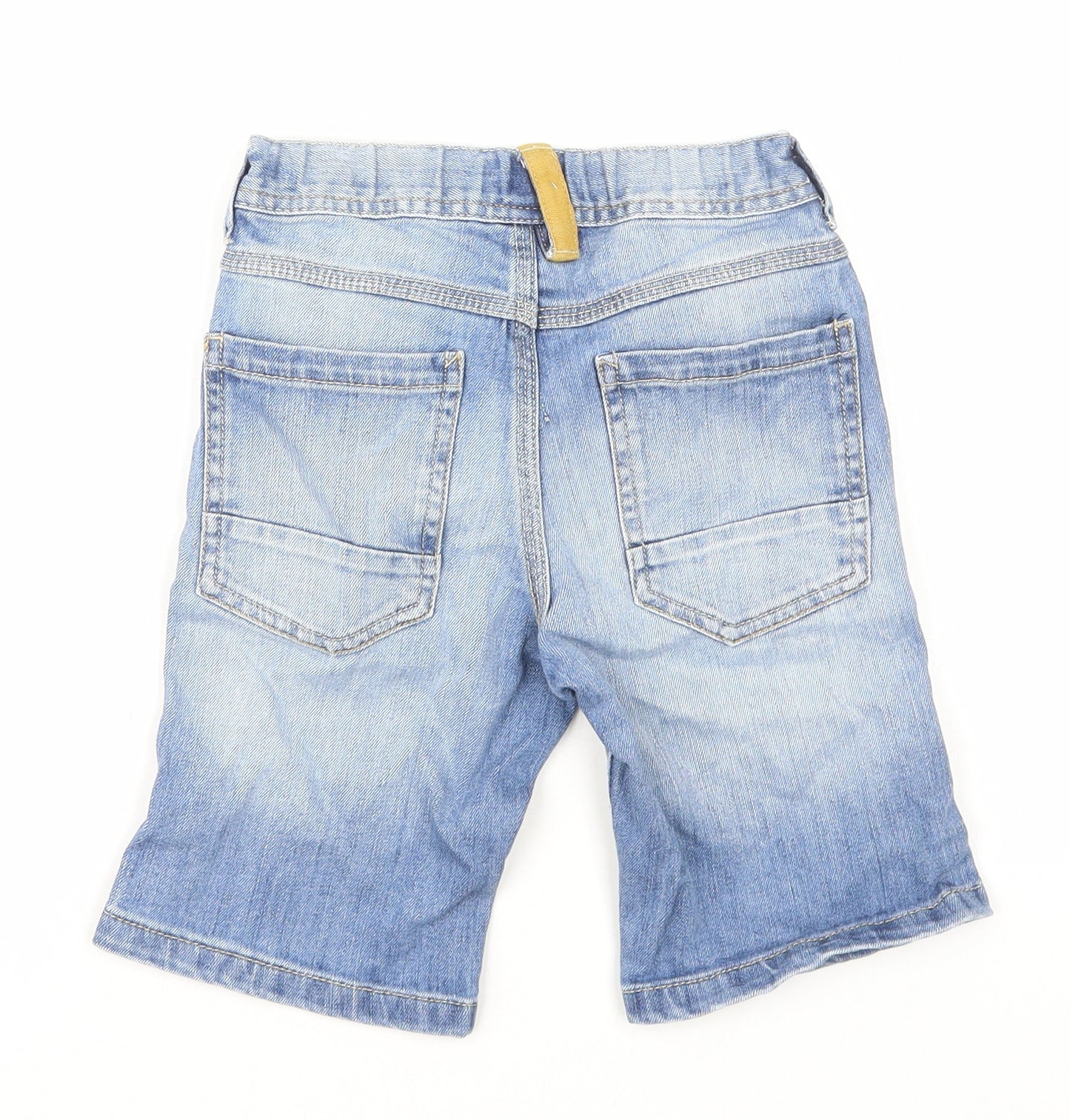 NEXT Boys Blue Cotton Bermuda Shorts Size 6 Years Regular Zip - Distressed Denim