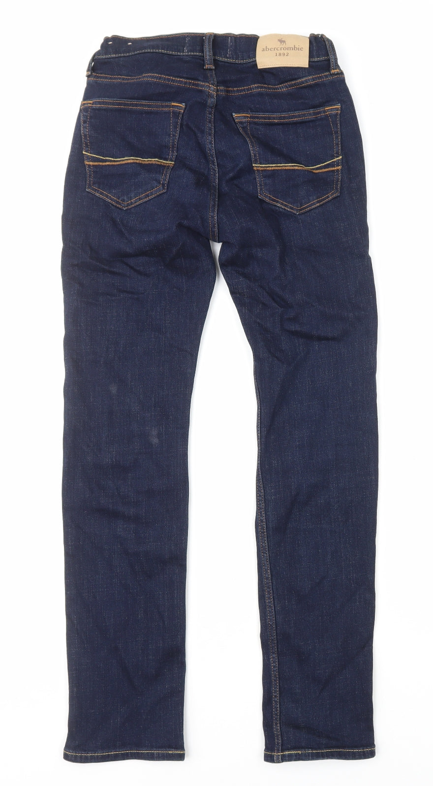 Abercrombie & Fitch Girls Blue Cotton Straight Jeans Size 13-14 Years L28 in Regular Zip