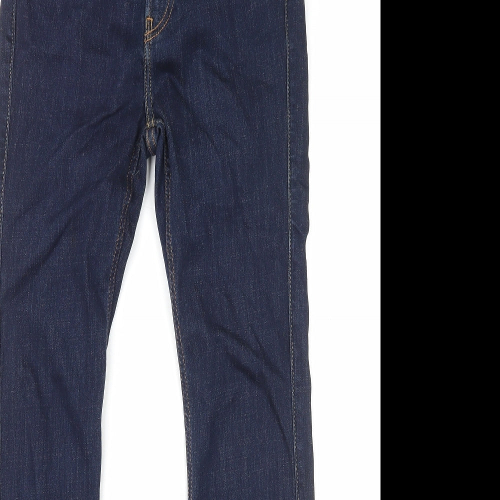 Abercrombie & Fitch Girls Blue Cotton Straight Jeans Size 13-14 Years L28 in Regular Zip