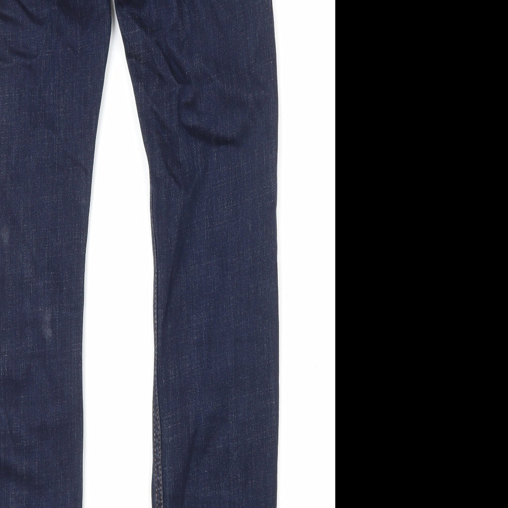 Abercrombie & Fitch Girls Blue Cotton Straight Jeans Size 13-14 Years L28 in Regular Zip