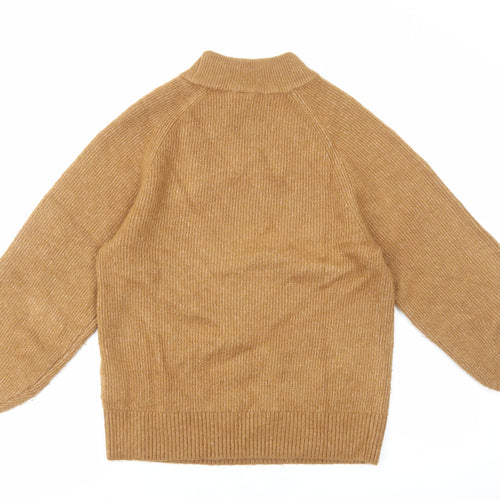Gap Womens Brown Mock Neck Acrylic Pullover Jumper Size XS
